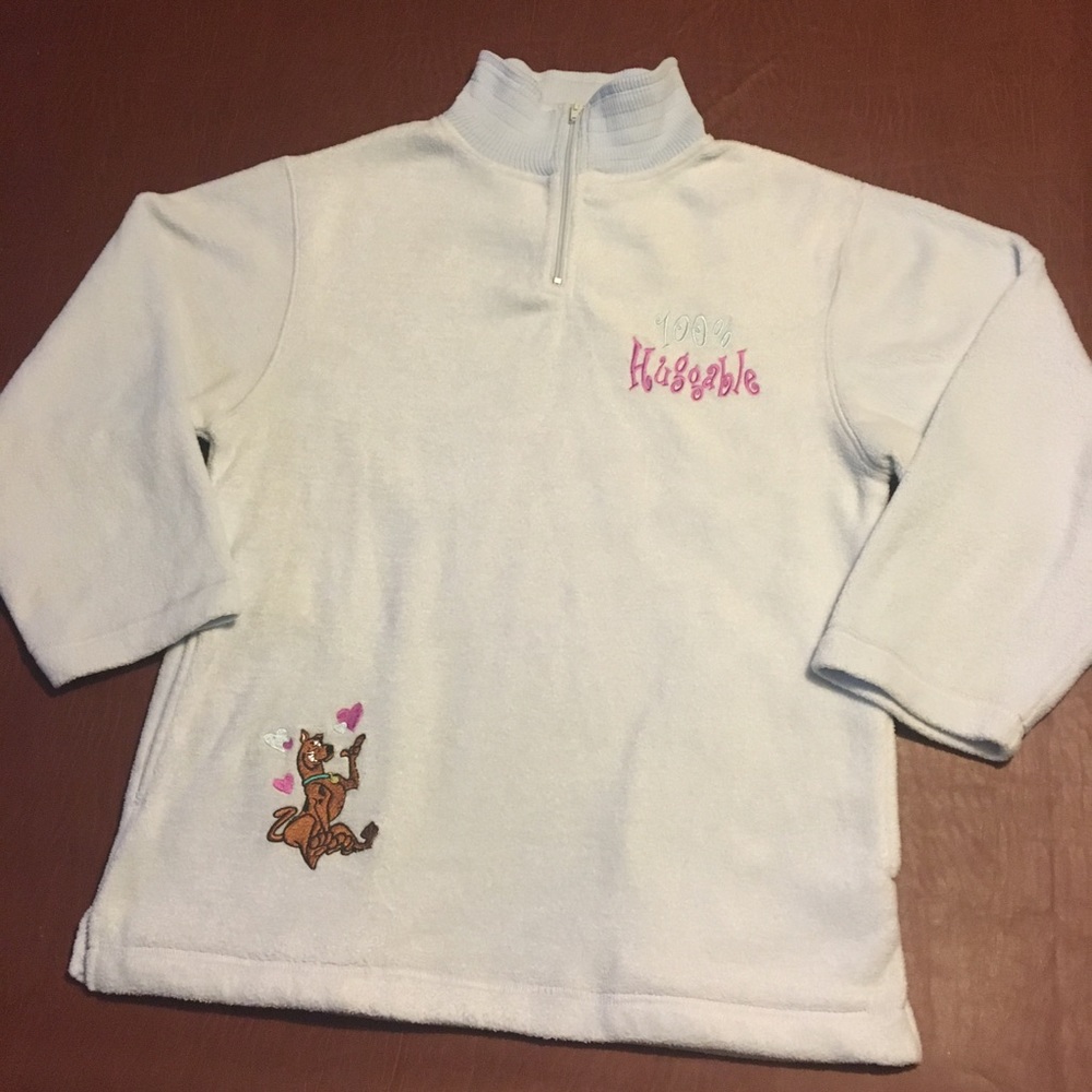 Vtg 1999 Scooby Doo 100% Huggable 1/4 Zip Fleece